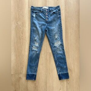 Abercrombie & Fitch Distressed Blue Skinny Jeans